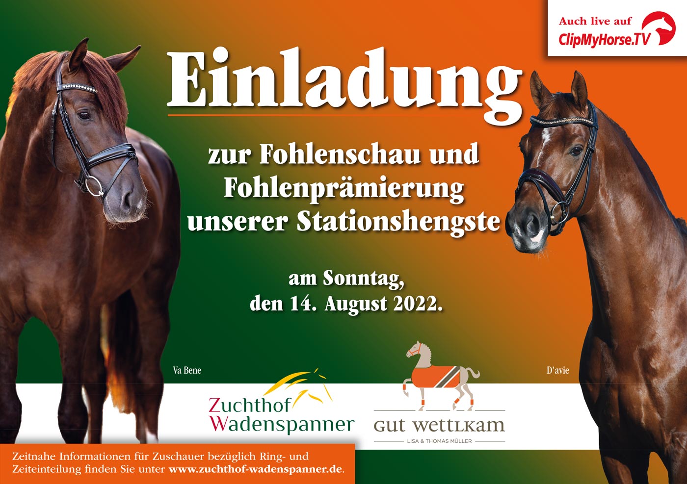 Fohlenschau Zuchthof Wadenspanner 2022